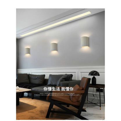 Nordic Macaroon Resin LED Wall Lamp — Sculptural Bedside Glow