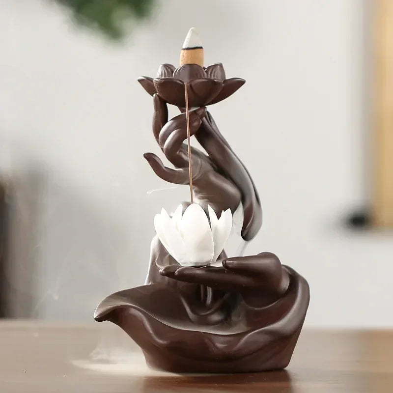 The Zen Burner — Purple Sand Ceramic Backflow Incense Holder for Cone &amp; Stick Incense