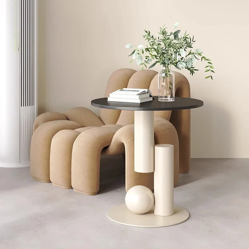 Round Metal Side Table — Modern Moroccan Coffee & Sofa Table