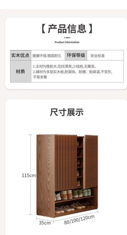Vintage Luxury Wood Shoe Rack — Space-Saving Entryway Storage