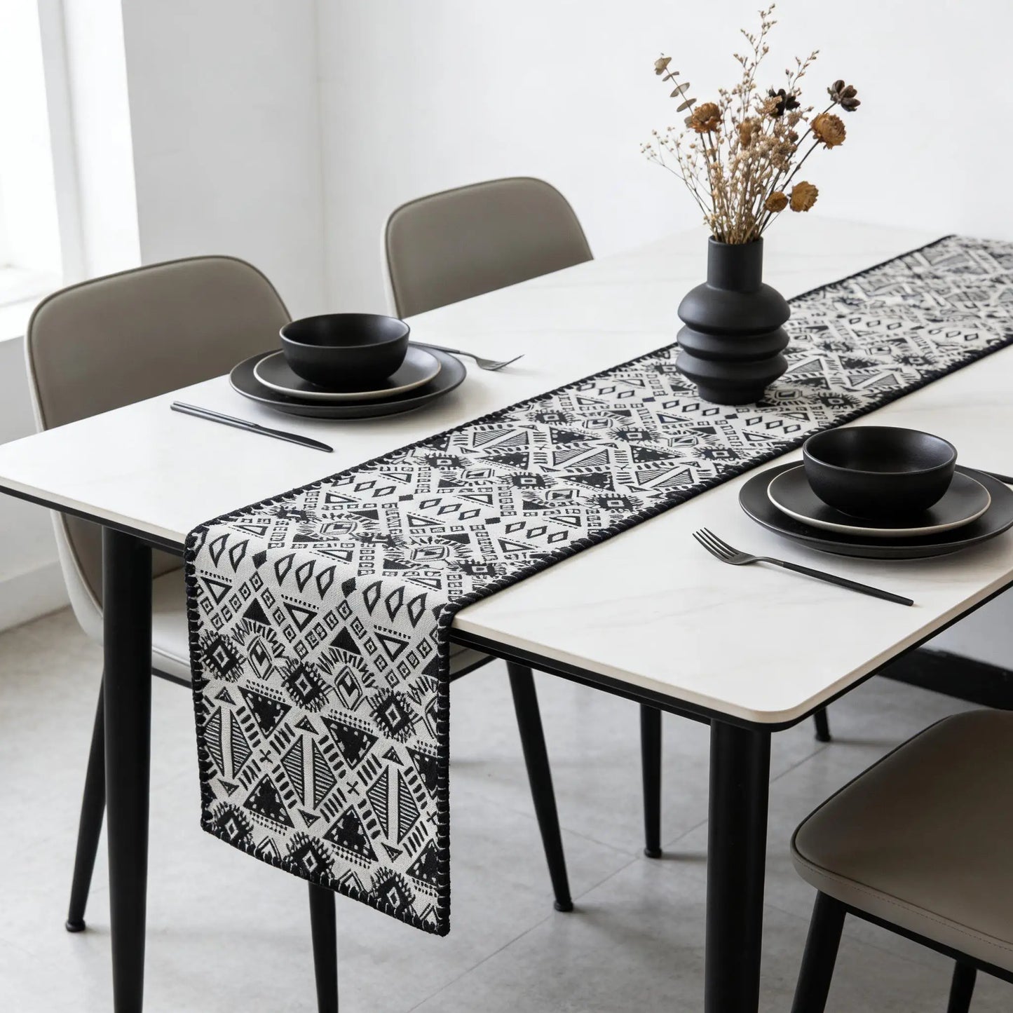 Nordic Cotton Linen Table Runner — Multiple Sizes & Patterns