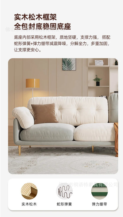 Cream Luxury Corner Sofa — Modern 3-Seat Living Room Sofa