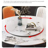 Round Sliding Table Luxury Table Stainless Steel Kitchen Islands Transparent Mesa Comedor Garden Furniture Sliding Dining Wash Jonine&