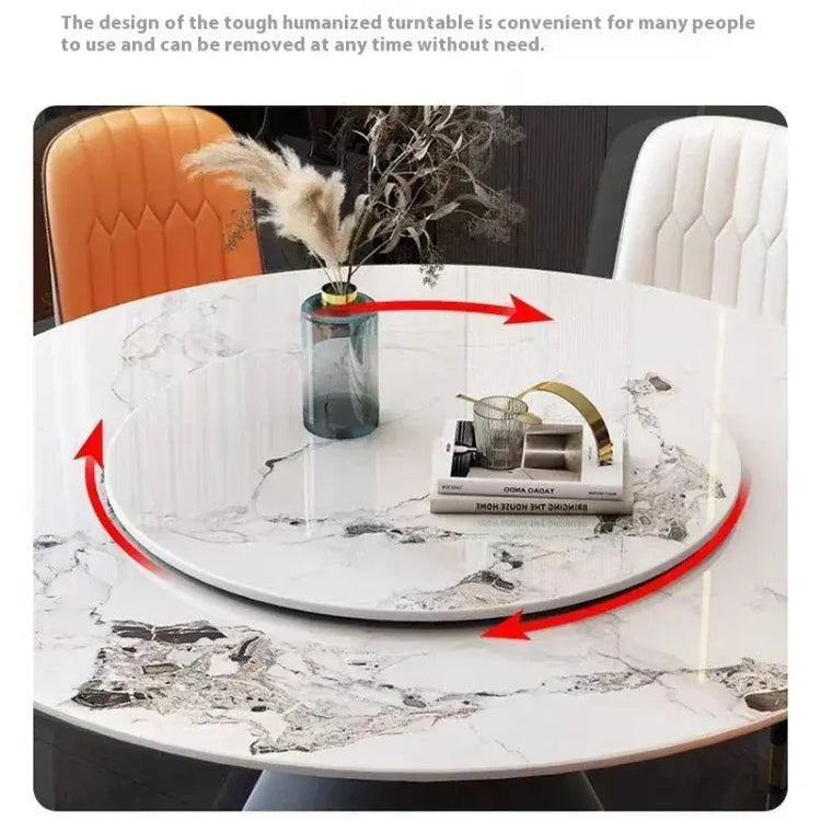 Round Sliding Table Luxury Table Stainless Steel Kitchen Islands Transparent Mesa Comedor Garden Furniture Sliding Dining Wash Jonine&