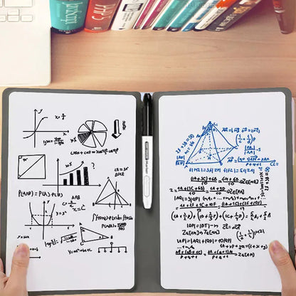 Write It, Wipe It, Repeat — Reusable Whiteboard Set with Blue Pen &amp; Eraser