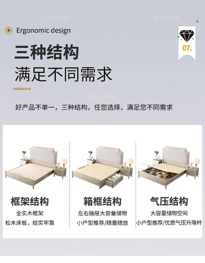 European Minimalist Waterproof Bed Frame with Headboard