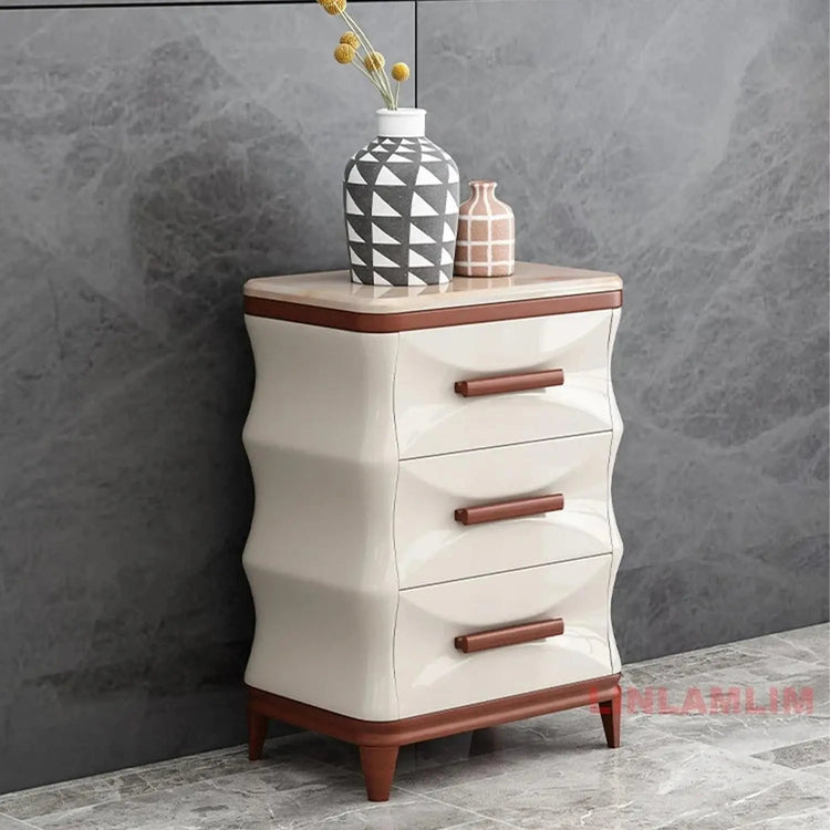 Marble & Wood Living Room Furniture Set — Coffee Table, TV Stand & Side Cabinets Jonine’s Corner