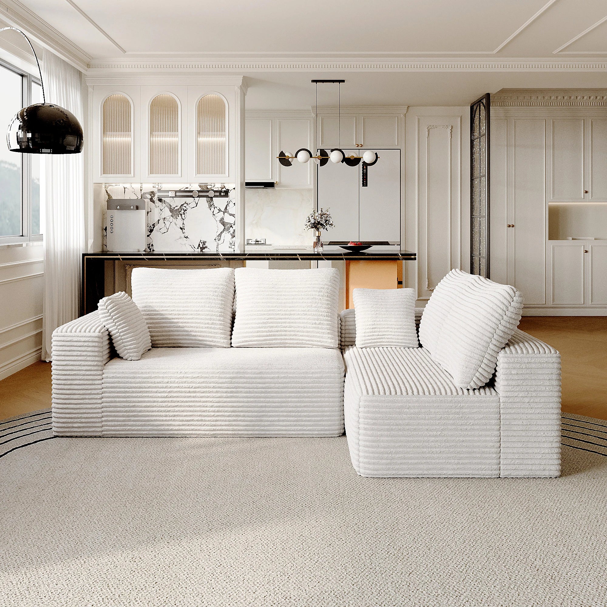 Sink Into Sunday — Sdorens 104" Cloud Sectional with L-Shape Chaise