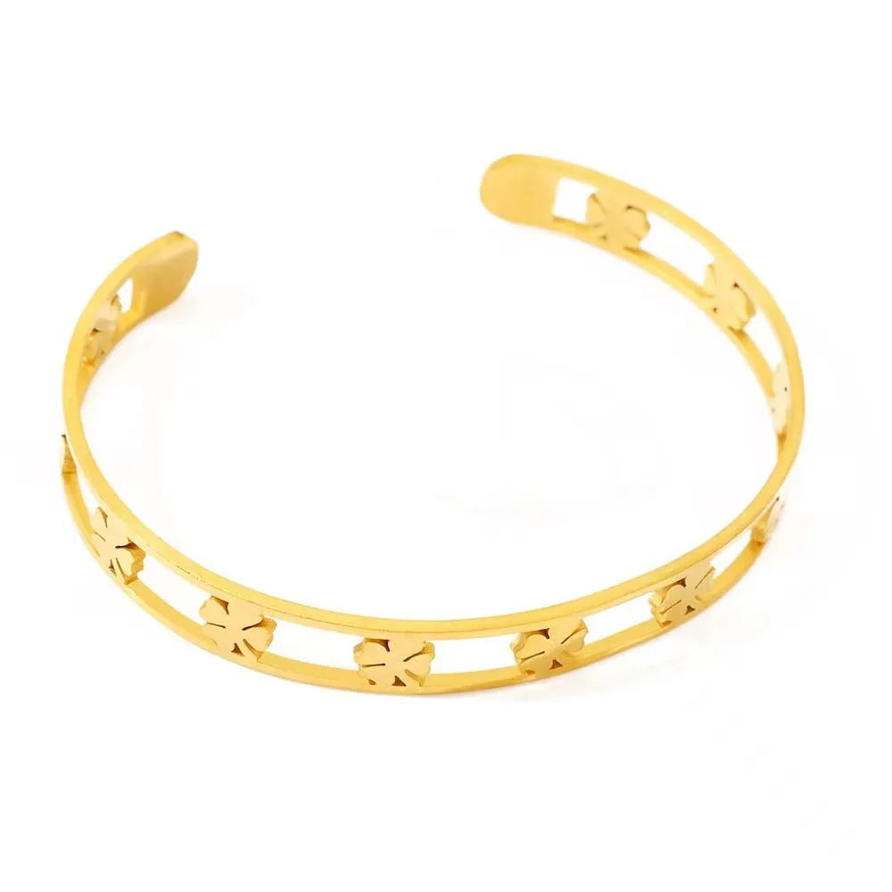 Stainless Steel Crystal Cuff Bracelet Bangle