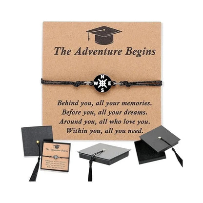 Graduation Gift Box Set — Compass, Bracelet & Keepsake Card