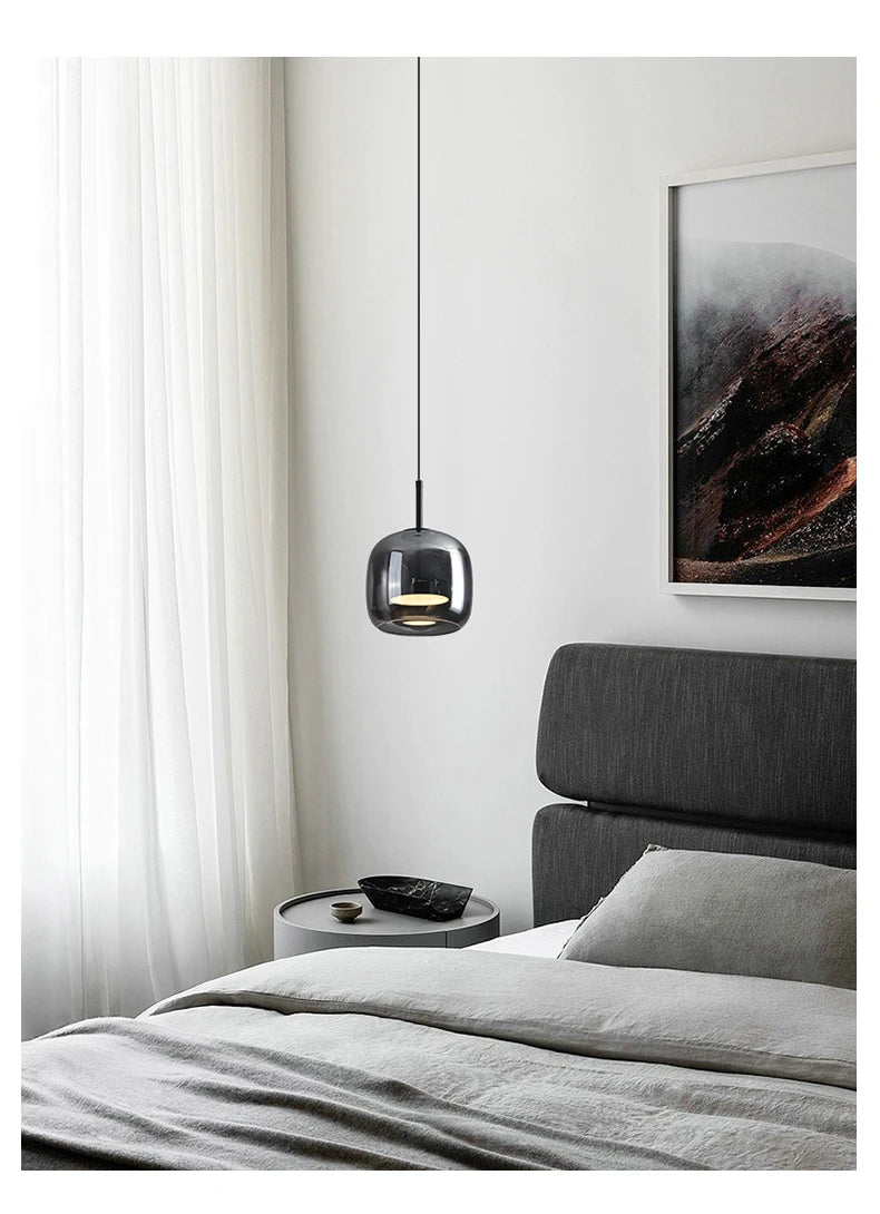 Nordic Glass LED Pendant Lamp — Modern Luxury Hanging Light for Dining Room & Living Room