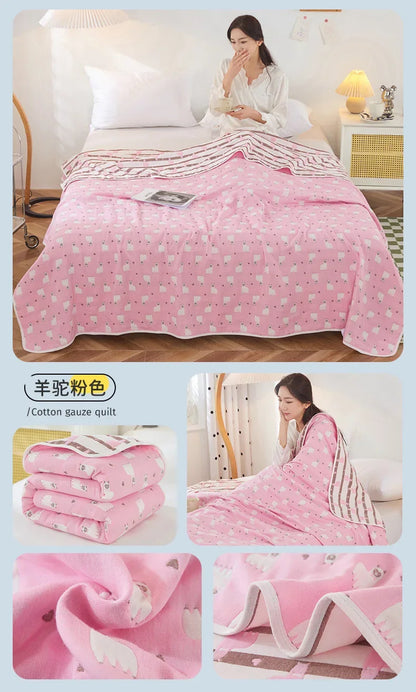 Cotton Gauze Summer Quilt — Plaid