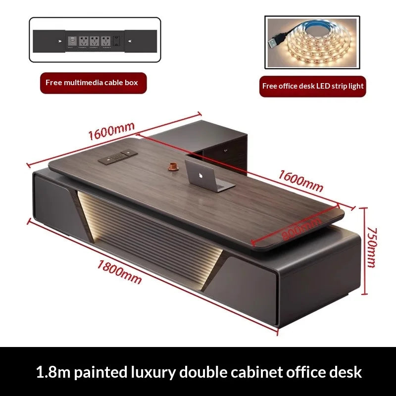 Height-Adjustable L-Shaped Gaming & Home Office Desk