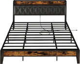 ANCTOR Twin/TwinXL/Full/Queen/King/CaliforniaKing Bed Frames, Storage Headboard with Outlets, No Noise, No Box Springs Needed Jonine&