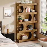 Curves That Work — Tribesigns 71" Tall S-Shaped Bookcase & Display Shelving Jonine’s Corner