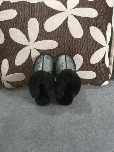 Natural shearing fur slippers Australian sheepskin and fur integrated slippers for men and women&