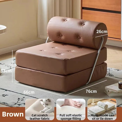 Foldable Nordic Sofa Bed — 1-Person Lazy Sofa for Bedroom & Living Room