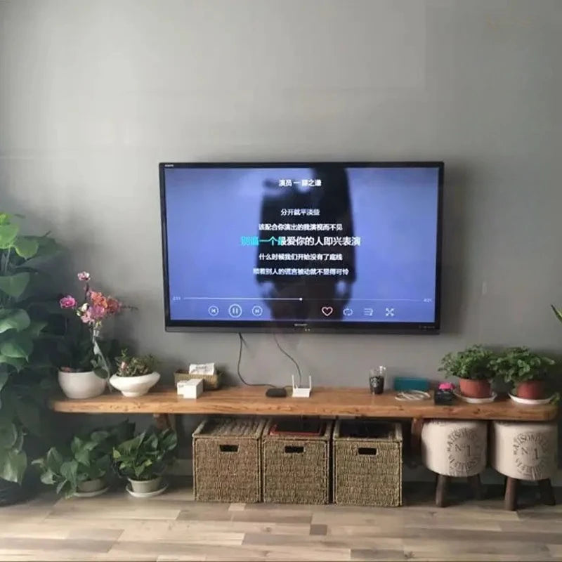 Scandinavian Floating TV Stand — Wall-Mounted Walnut Media Console