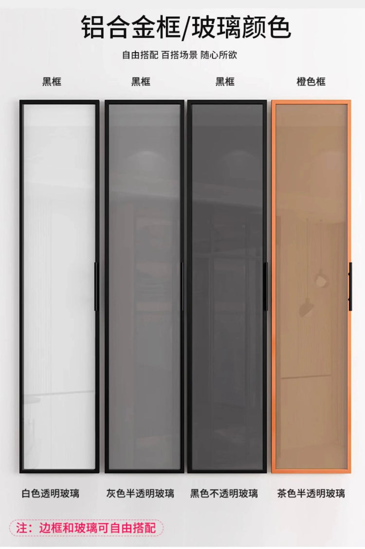 Glass light luxury corner cloakroom wardrobe Double clothes closet cabinets and wardrobes Cabinet dressing clothe home furniture Jonine&
