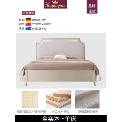 European Minimalist Waterproof Bed Frame with Headboard