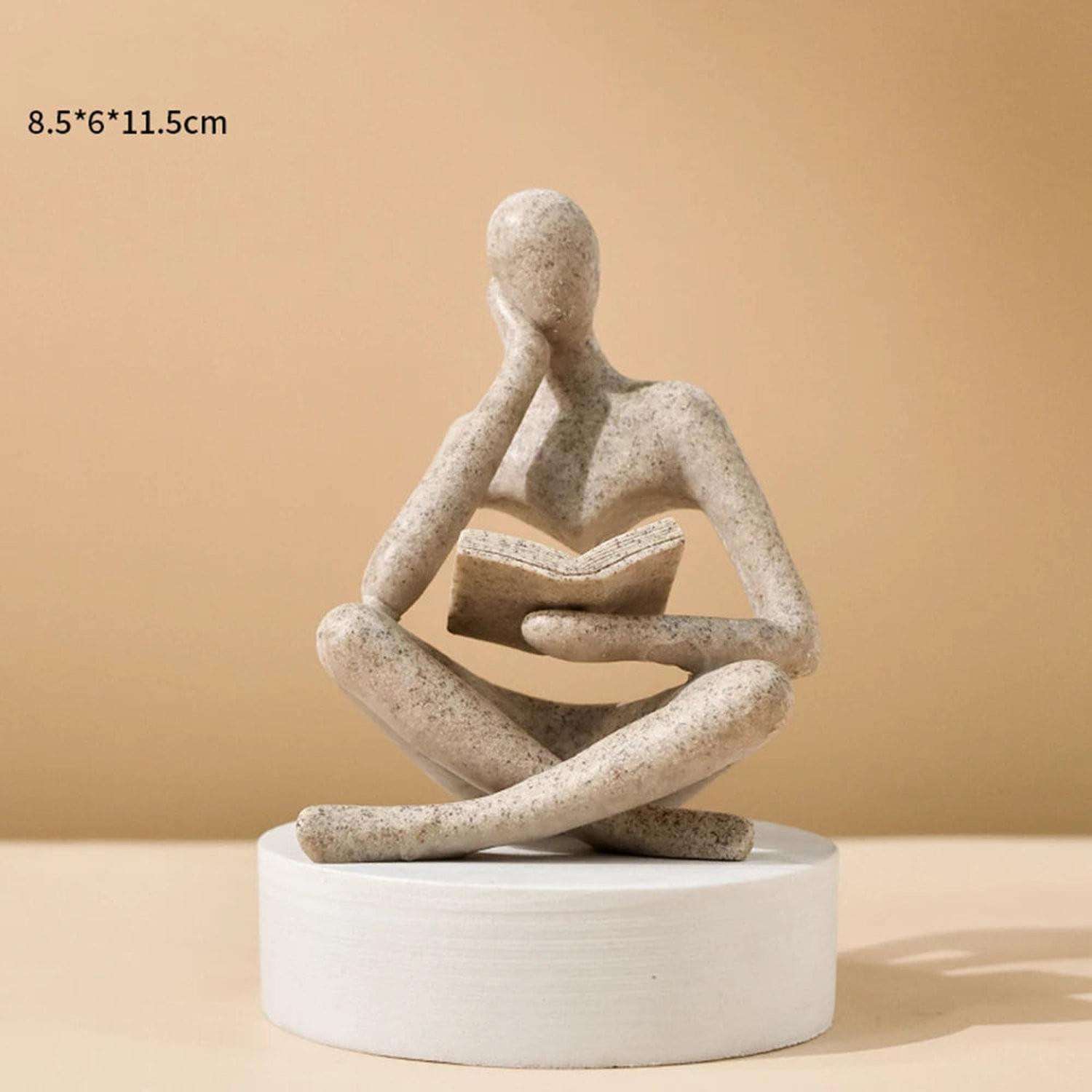 Abstract Thinker Sculpture — Modern Resin Figurine for Bookshelf & Desk Décor Jonine’s Corner
