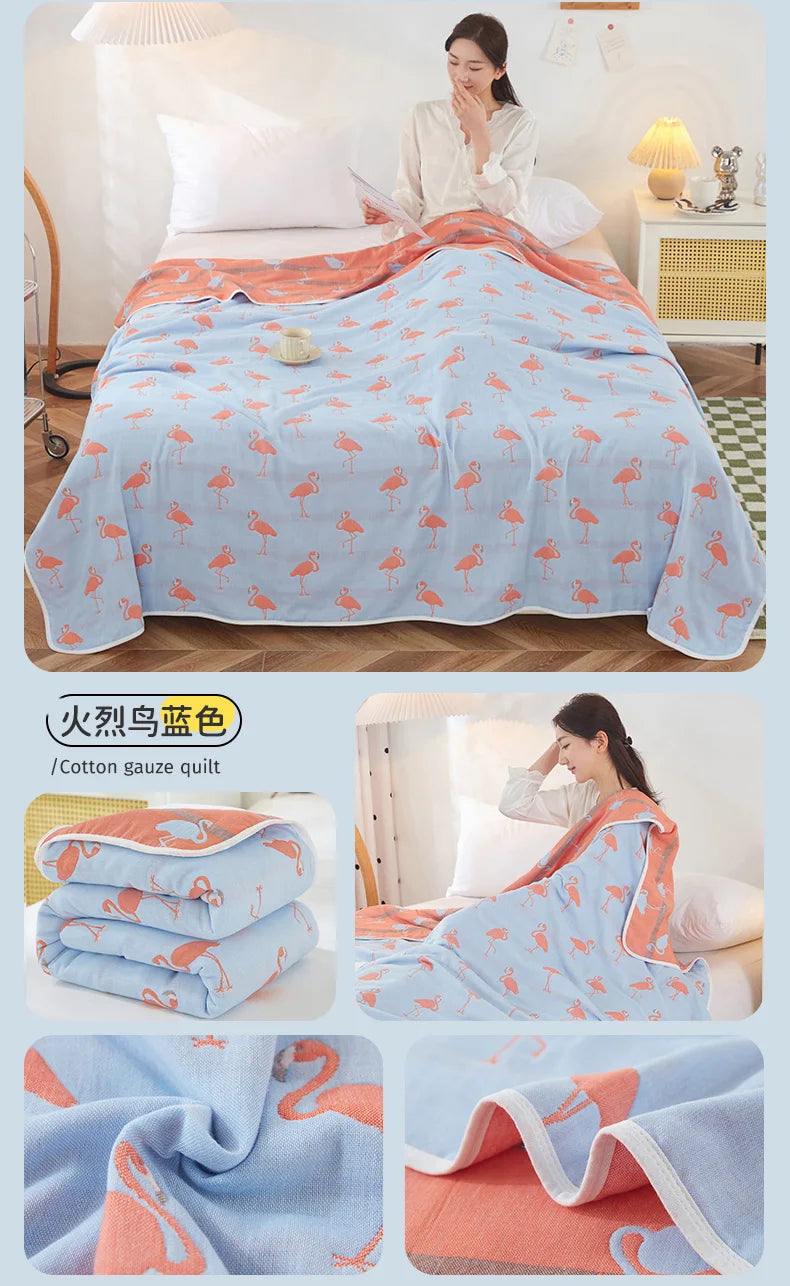 Cotton Gauze Summer Quilt — Plaid