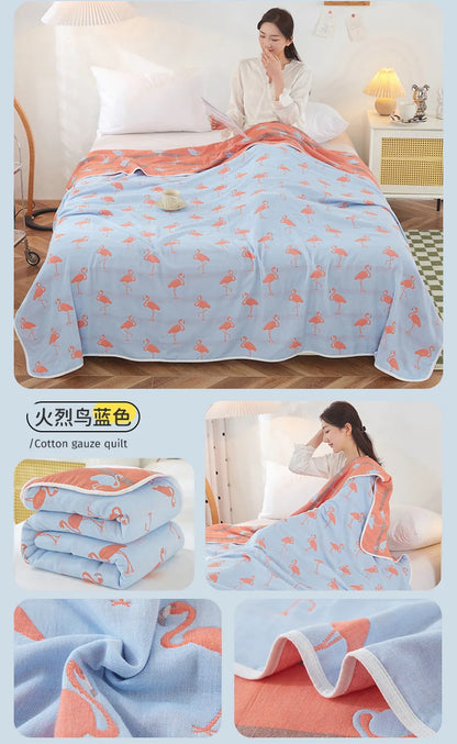 Cotton Gauze Summer Quilt — Plaid