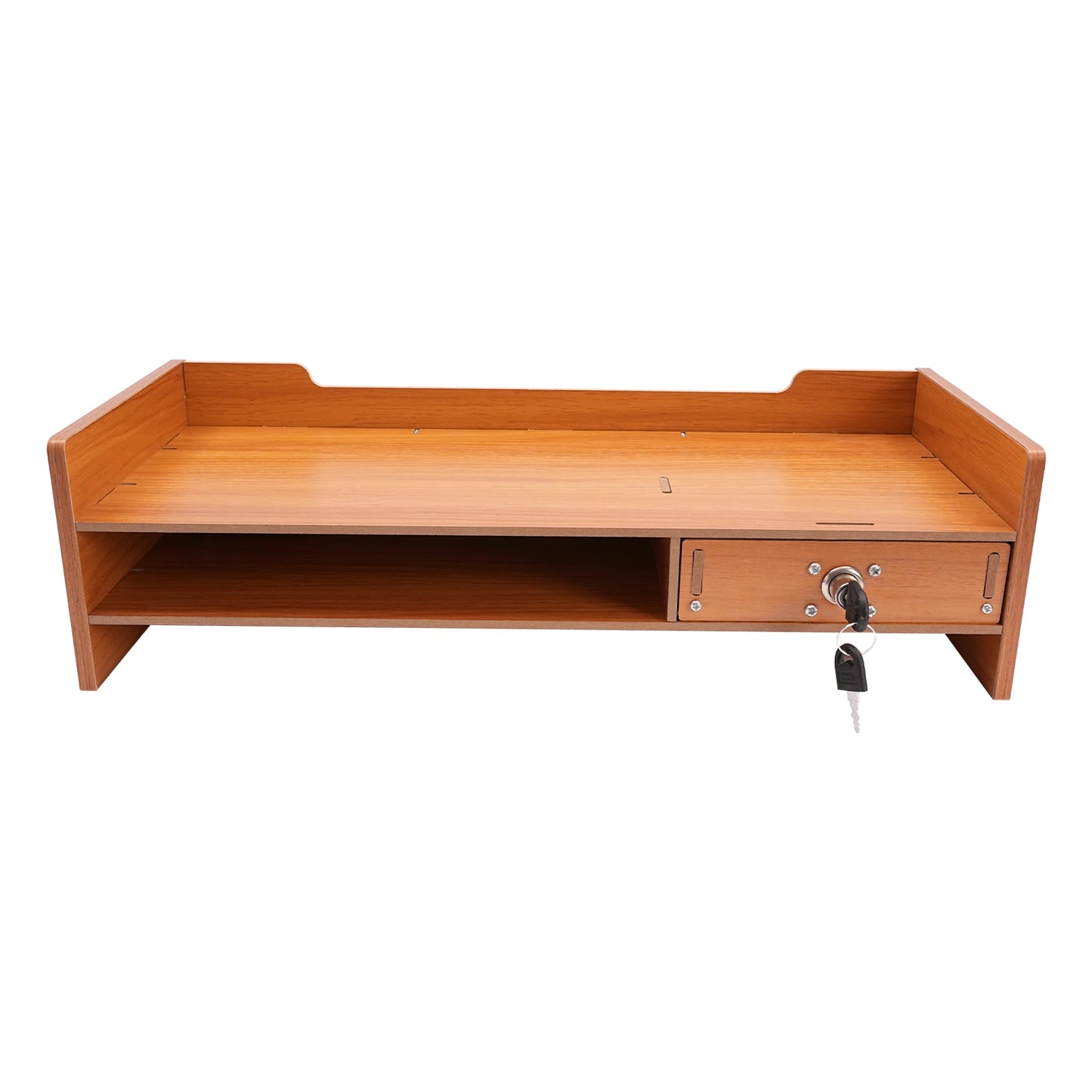 Lift, Store, Organise — Monitor Stand with Drawers, Key Hook & Phone Holder