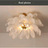 Soft Power — Nordic Ostrich Feather Chandelier for Bedroom & Living Room
