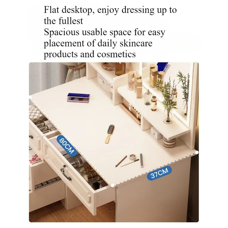 Small Space, Big Ritual — Compact Dressing Table with Mirror & Storage