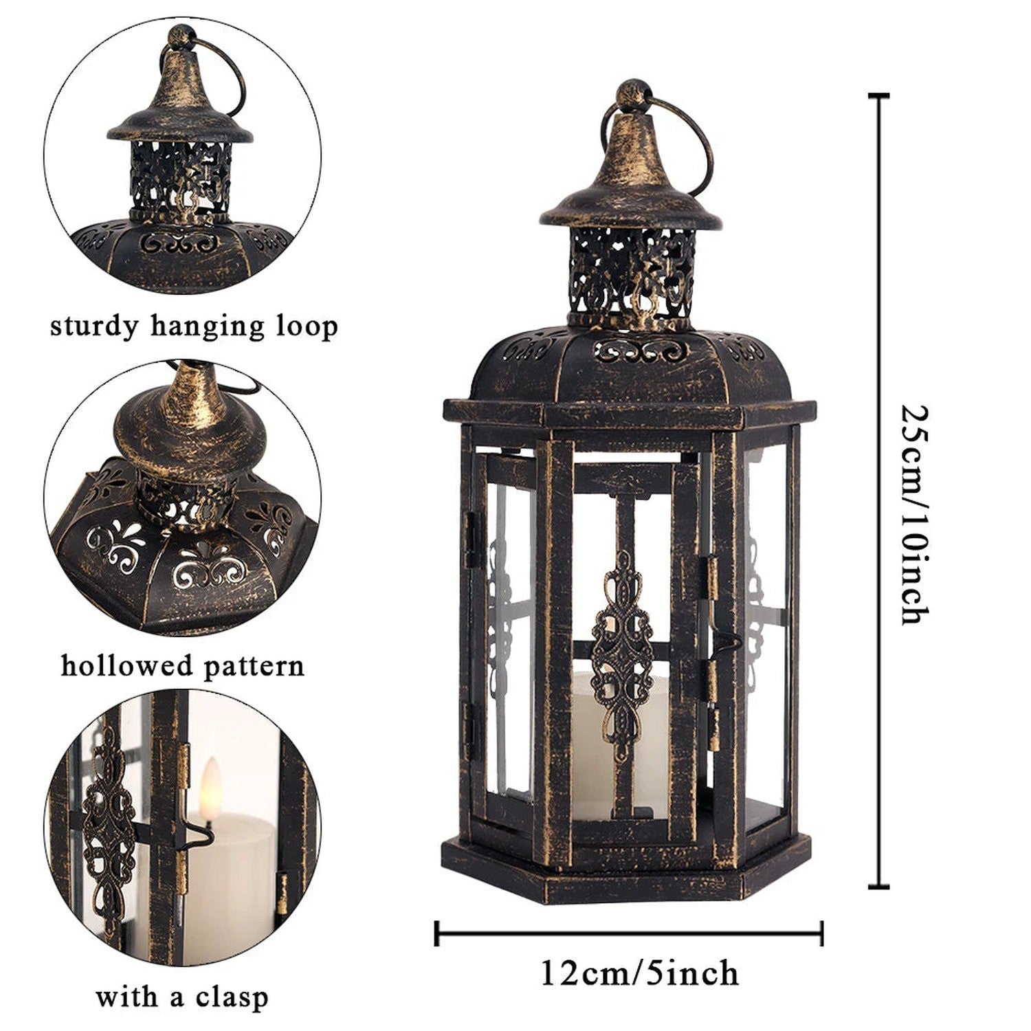 Moody &amp; Minimal — Black Iron Hanging Candle Lantern