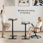 JHK Overbed Bedside Flip Lap Desk with Wheels and Tilt Top Adjustable Height Home Use Bed Table Mobile Standing Desk For Bedroom Jonine&