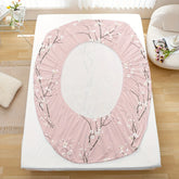Dolin Plum Blossom Print Bedding Set (1 Fitted Sheet, 1 Flat Sheet, 2 Pillowcases) Ultra-Soft Breathable Fabric, Skin-Friendly, Comfortable, Breathable, Machine Washable, Suitable for All Seasons, Elegant and Exquisite, Ideal Jonine&