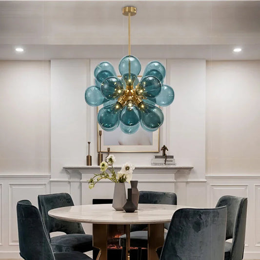 Suspended in Light — Designer Glass Bubble Chandelier for Bedroom & Living Room