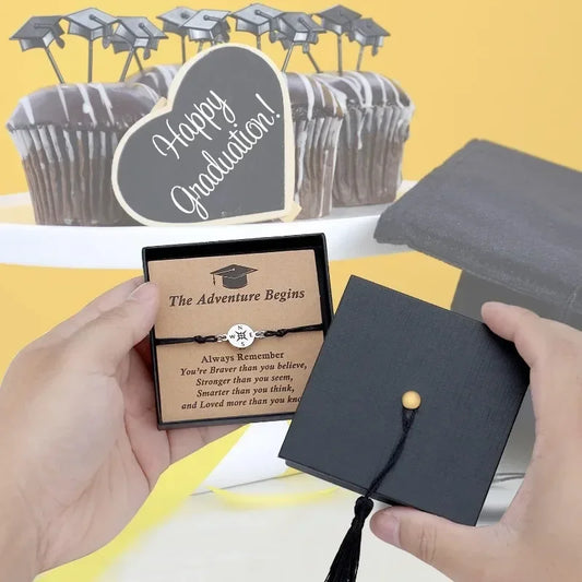 Graduation Gift Box Set — Compass, Bracelet & Keepsake Card