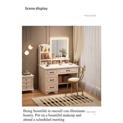 Small Space, Big Ritual — Compact Dressing Table with Mirror & Storage