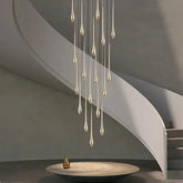 Golden Branch Staircase Chandelier — Multi-Light Pendant for Duplex & Statement Spaces Jonine&