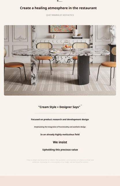 Custom Luxury French Marble Dining Table — Natural Stone