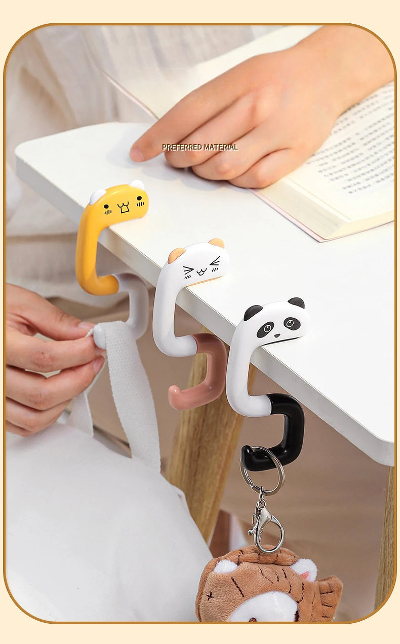Hang It, Hide It — No-Drill Desk Side Hanging Organizer with Bag Hook