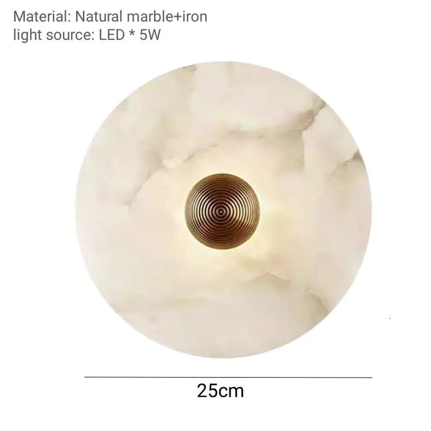 Marble Wall Sconce — Luxury Stone Wall Lamp for Living Room, Bedroom &amp; Bathroom