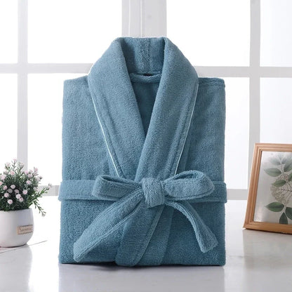Wrapped in Warmth — 100% Cotton Terry Bathrobe for Women