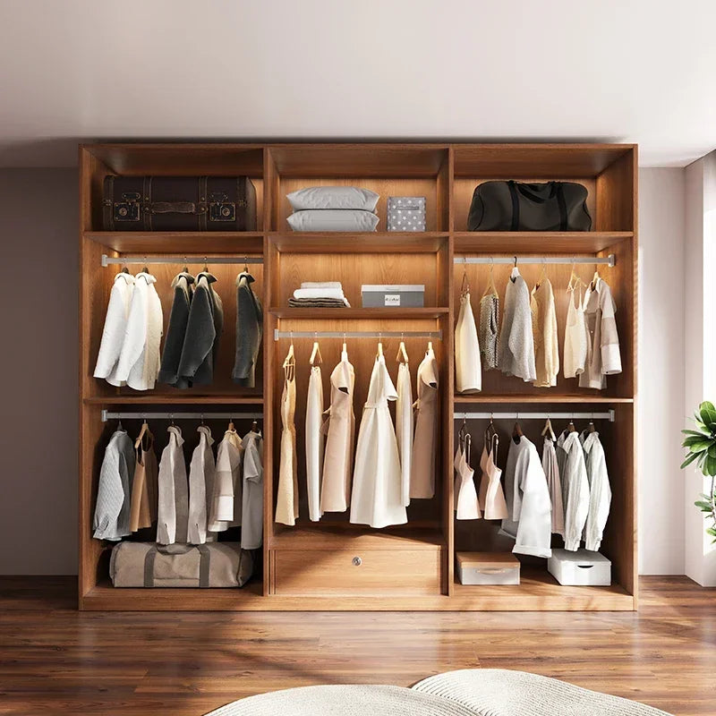 Luxury L-Shaped Glass Wardrobe — Modern Bedroom Closet