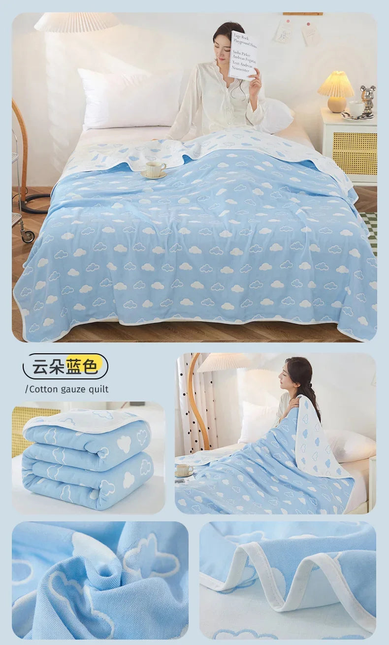 Cotton Gauze Summer Quilt — Plaid