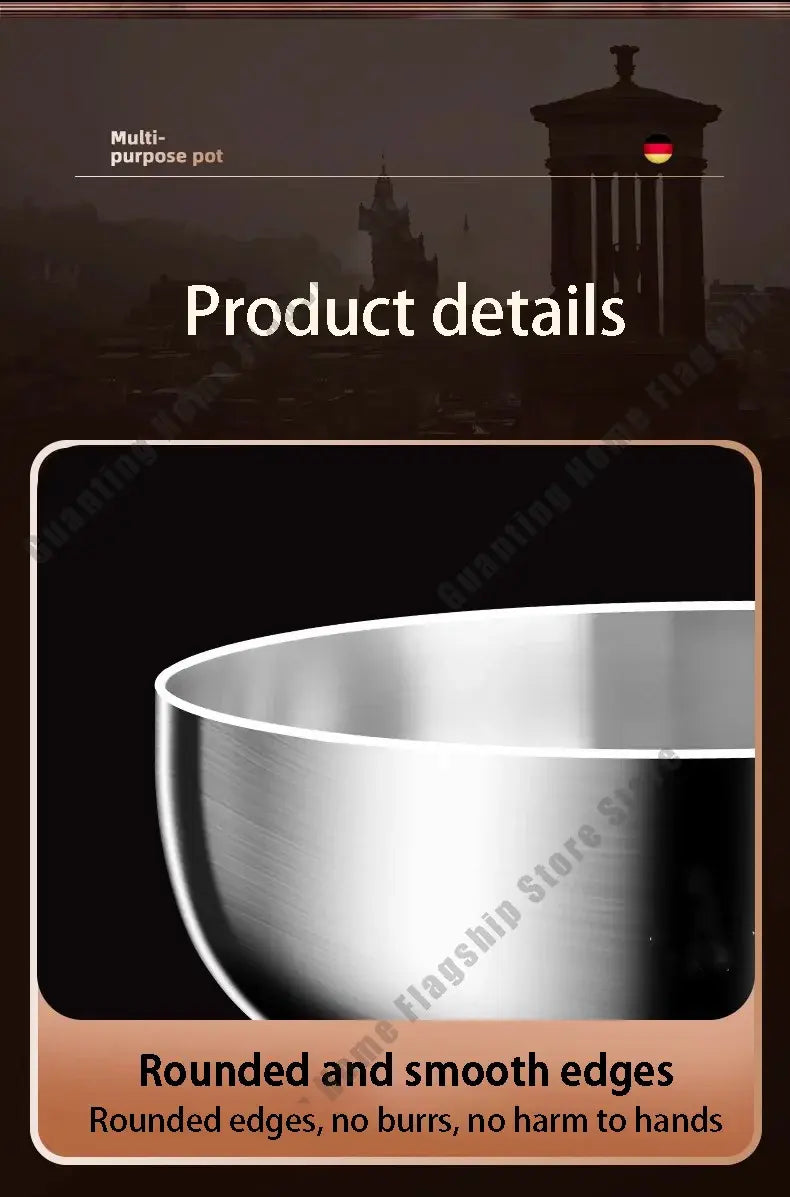 316 Stainless Steel Frying Pan Deepened Wok Non-Stick Skillets Steak Gas Stove Induction Cooker Universal Pan Kitchen Cookware Jonine&