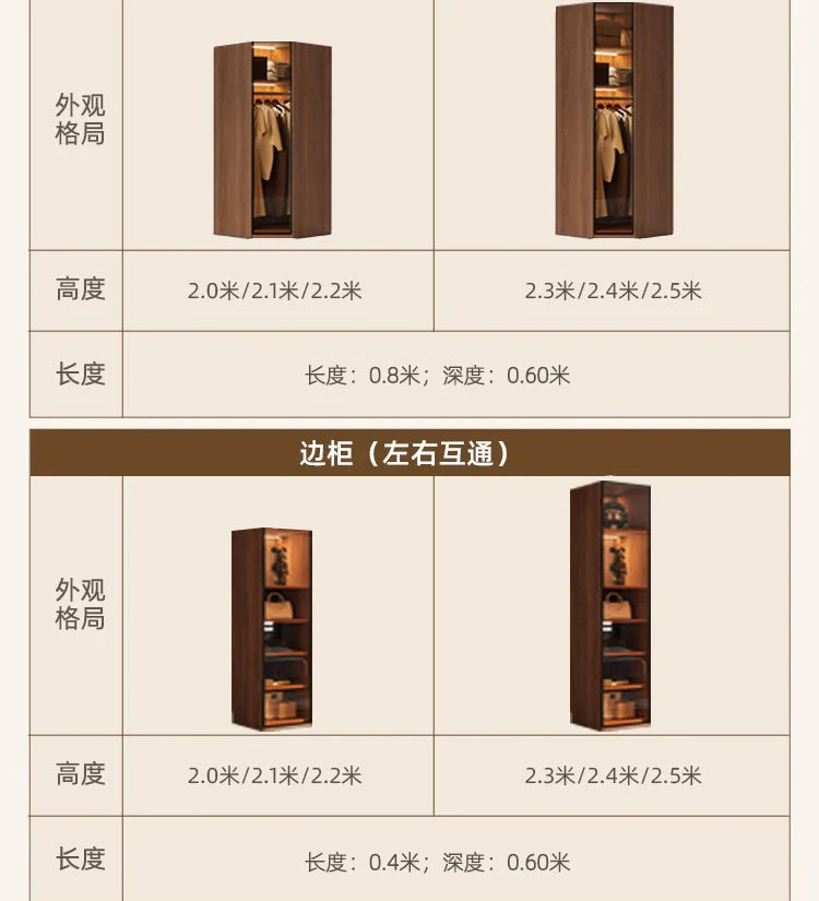Modern Glass Wardrobe — L-Shaped Corner Closet with Luxury Storage