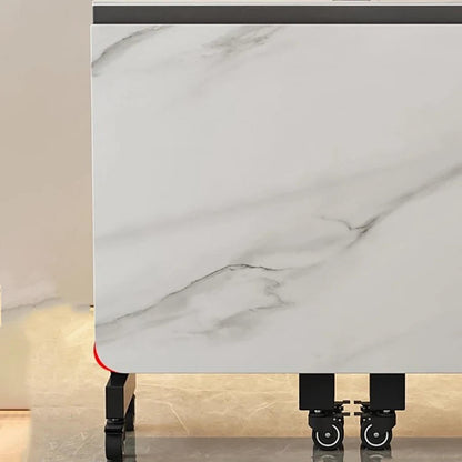 Extendable Dark Luxury Dining Table — Space-Saving with Casters