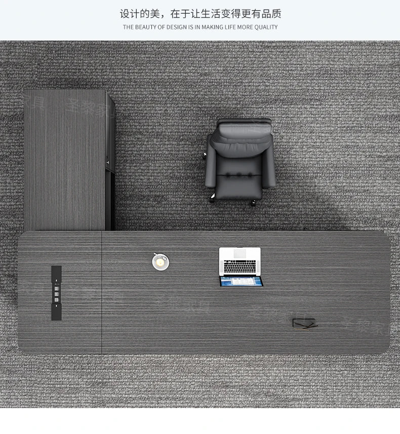 L-Shape Storage Executive Desk