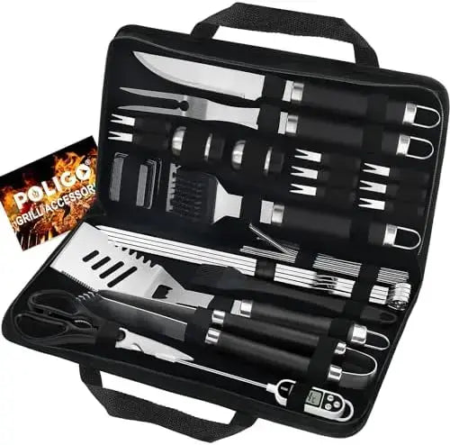 BBQ Grill Tool Set – 29-Piece Stainless Steel Kit with Storage Bag