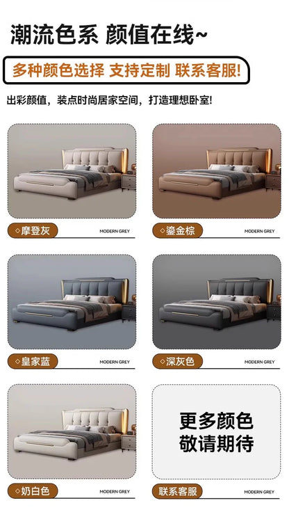 French King Upholstered Bed — Double Lounge Bedroom Frame