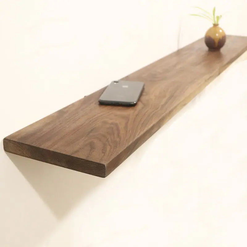 Scandinavian Floating TV Stand — Wall-Mounted Walnut Media Console